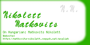 nikolett matkovits business card